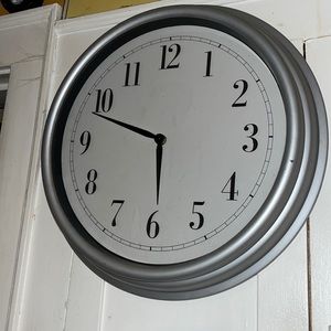 Silver Wall Clock